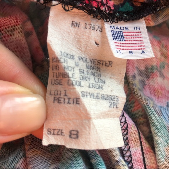 Faded 90s knit floral skirt elastic waist pilled distressed cool! - Picture 7 of 7